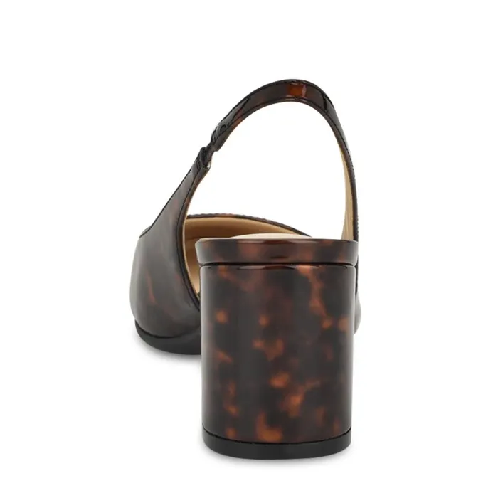 Sinead 92159 Block Heel Slingbacks Brown Tortoise Women Nine West Heels