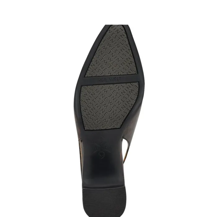 Sinead 92159 Block Heel Slingbacks Brown Tortoise Women Nine West Heels