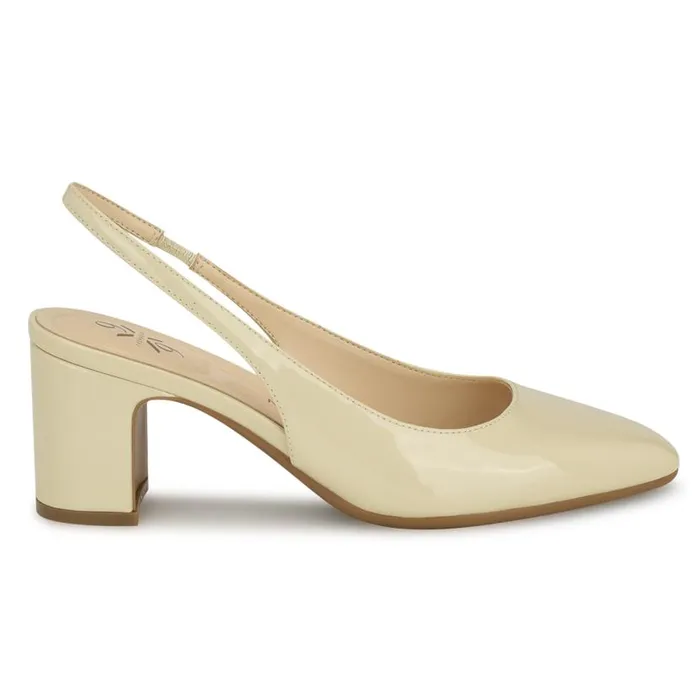 Sinead 92159 Block Heel Slingbacks Ivory Women Nine West Heels