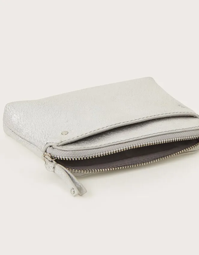 Small Leather Metallic Pouch Women Monsoon Bags and Purses
