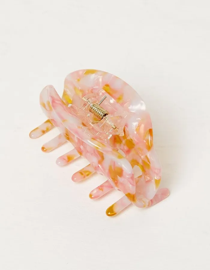 Small Round Claw Clip Pink Women FatFace Hair Accessories