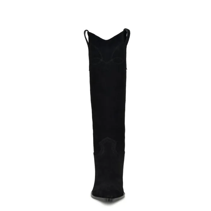 Smash Western Boots Black Suede Women Nine West Boots and Booties