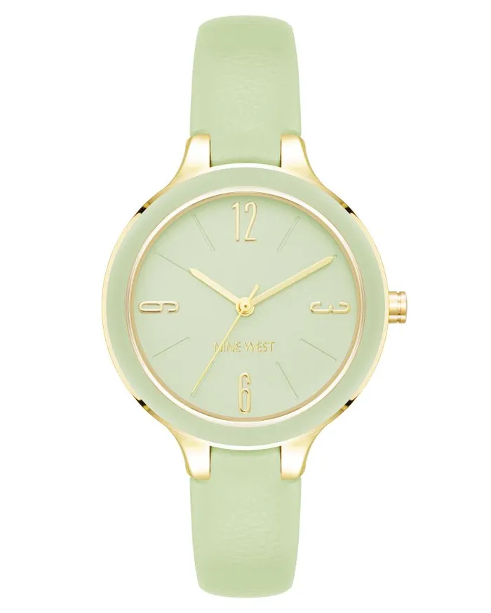 Smooth Strap Watch Green WomenMen Nine West Watches