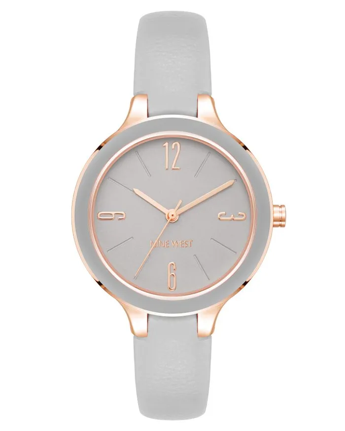 Smooth Strap Watch Grey WomenMen Nine West Watches