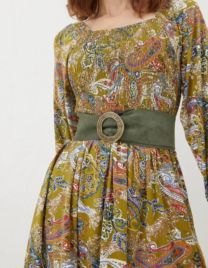 Soft Wide Suede Belt Khaki Green Women FatFace Belts