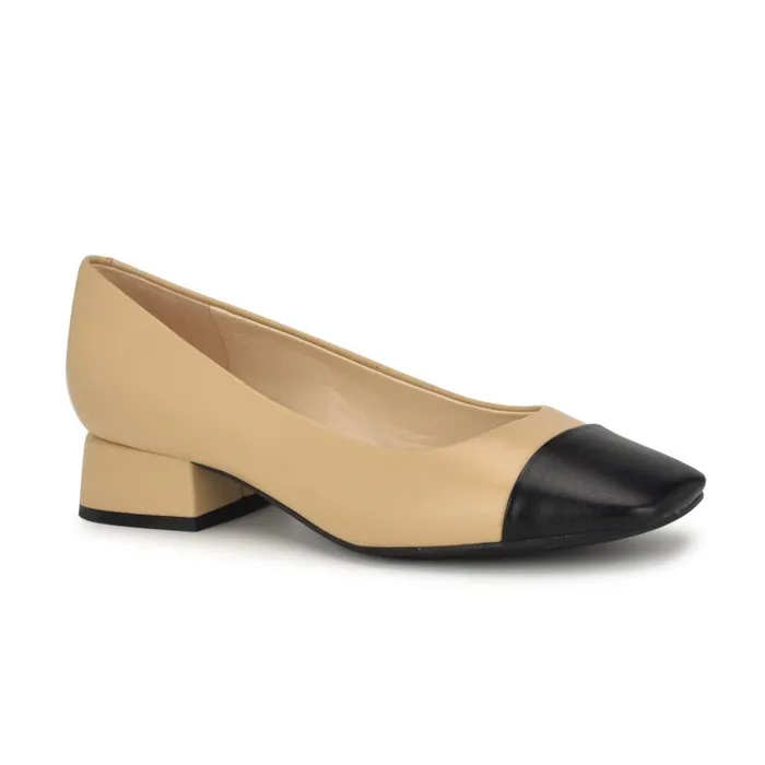 Sophe Cap Toe Pumps Natural Leather Women Nine West Heels