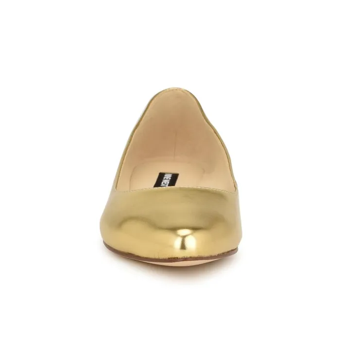 Speakup Almond Toe Flats Bronze Women Nine West Ballets