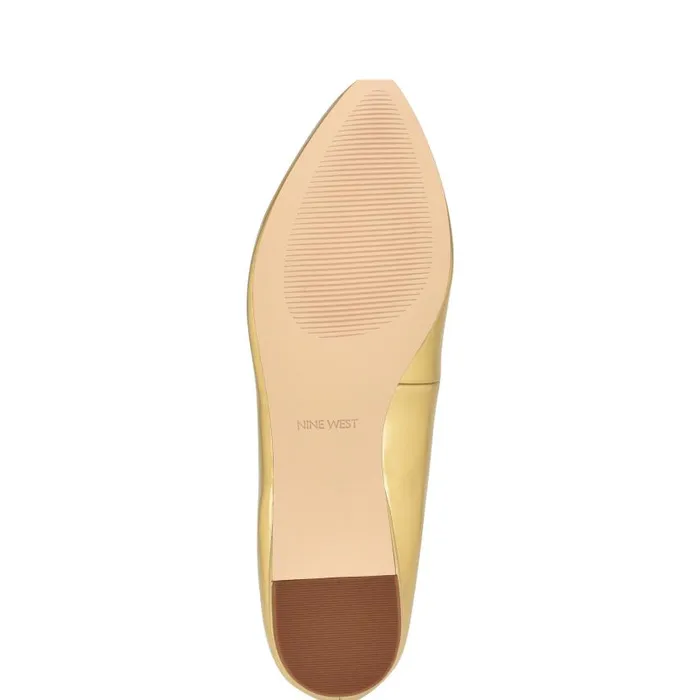 Speakup Almond Toe Flats Bronze Women Nine West Ballets