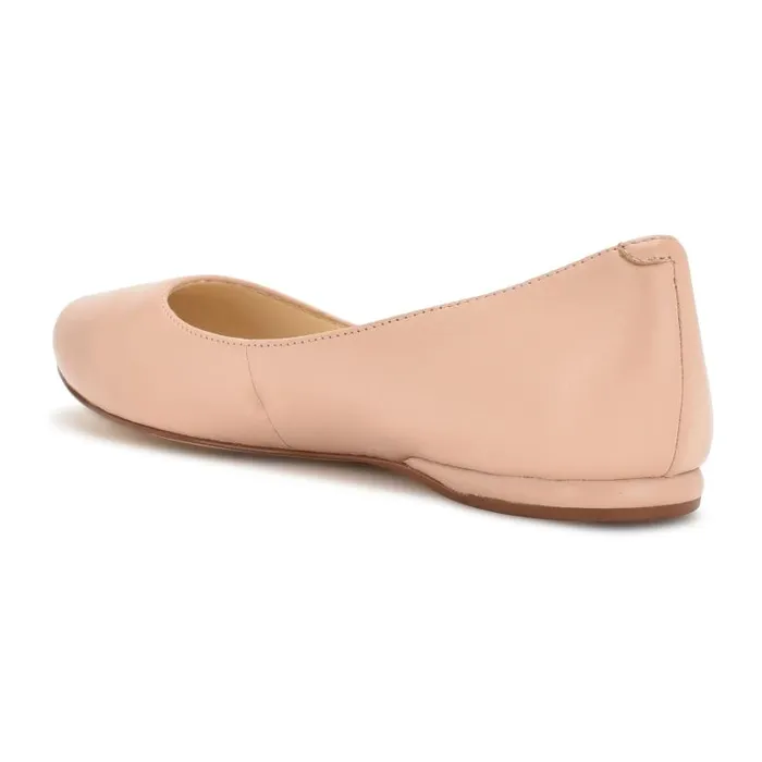 Speakup Almond Toe Flats Light Natural Leather Women Nine West Ballets