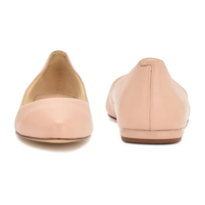 Speakup Almond Toe Flats Light Natural Leather Women Nine West Ballets