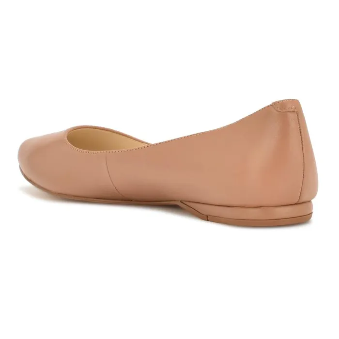Speakup Almond Toe Flats Light Tan Leather Women Nine West Ballets