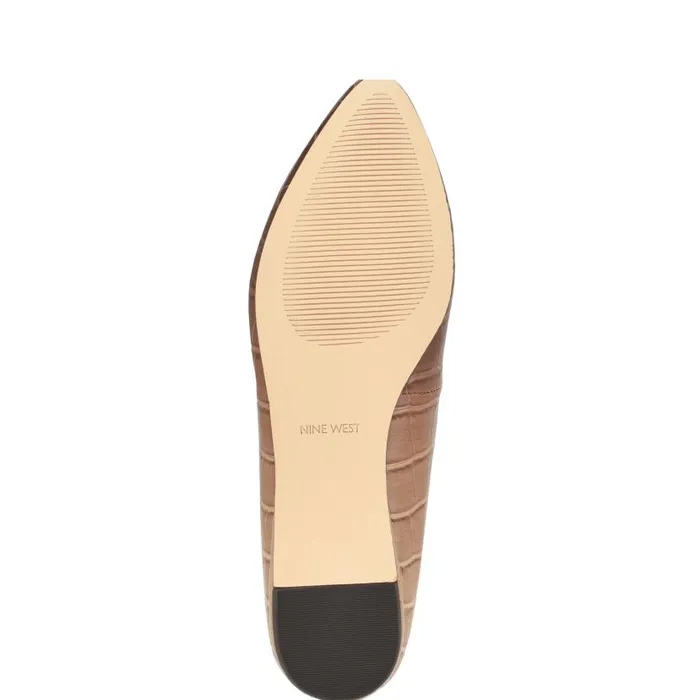 Speakup Almond Toe Flats Nude Ombre Croco Women Nine West Ballets