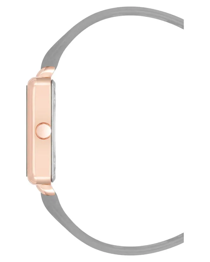 Square Case Smooth Strap Watch Greyrose Gold WomenMen Nine West Watches