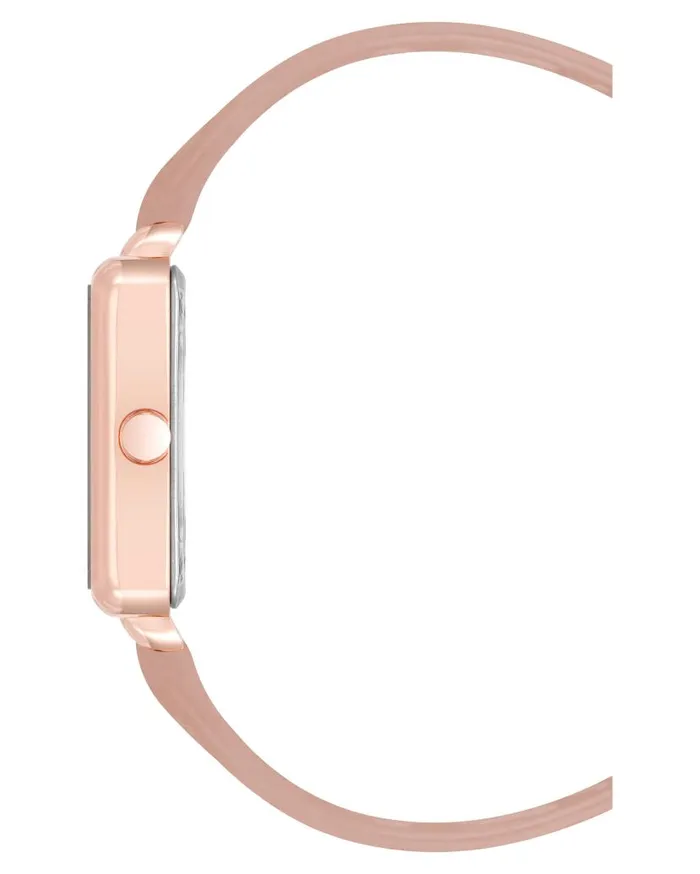 Square Case Smooth Strap Watch Pinkrose Gold WomenMen Nine West Watches