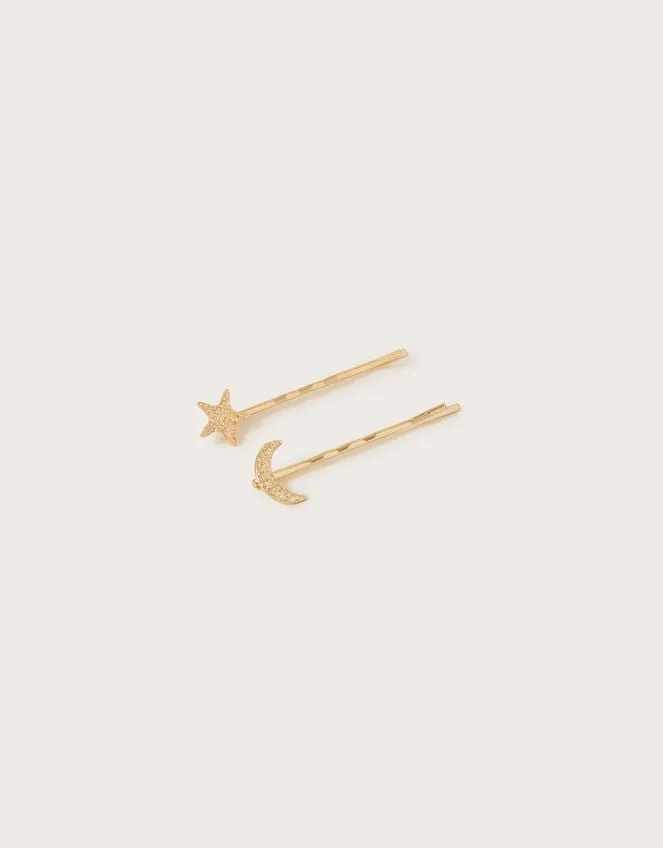 Star And Moon Hair Slides Set Of Two Women Monsoon Jewellery and Hair