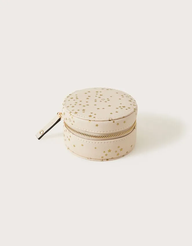 Star Print Large Leather Jewellery Box Ivory Women Monsoon Bags and Purses