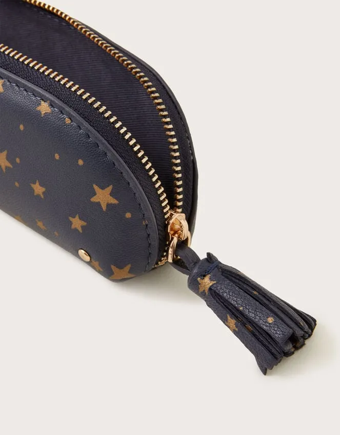 Star Print Leather Pencil Case Women Monsoon Bags and Purses