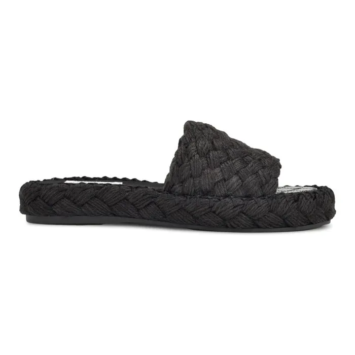 Stef Woven Slide Sandals Black Women Nine West Sandals