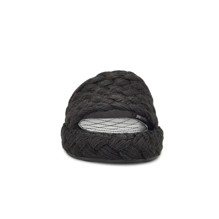 Stef Woven Slide Sandals Black Women Nine West Sandals