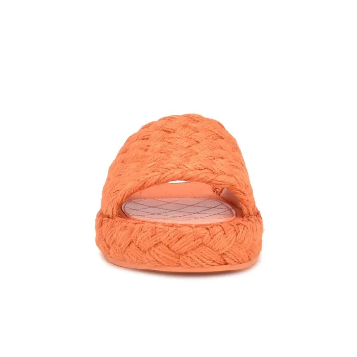 Stef Woven Slide Sandals Orange Women Nine West Sandals