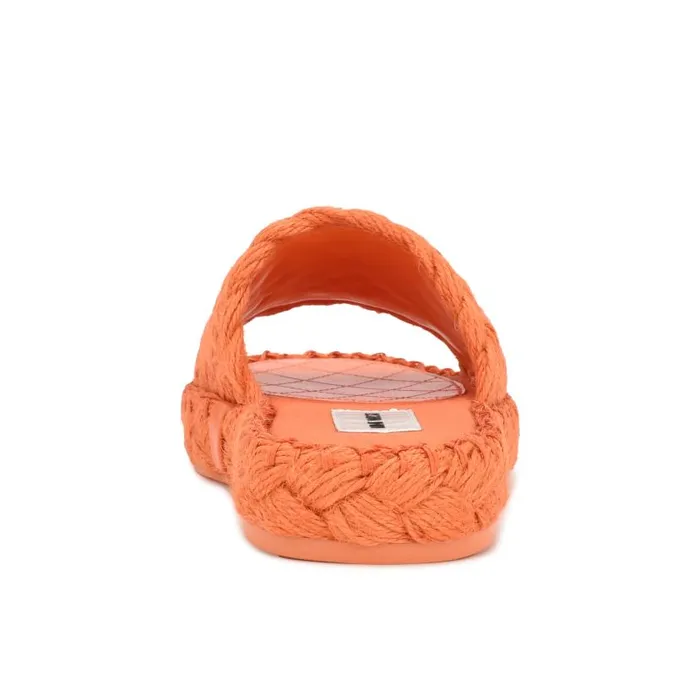 Stef Woven Slide Sandals Orange Women Nine West Sandals