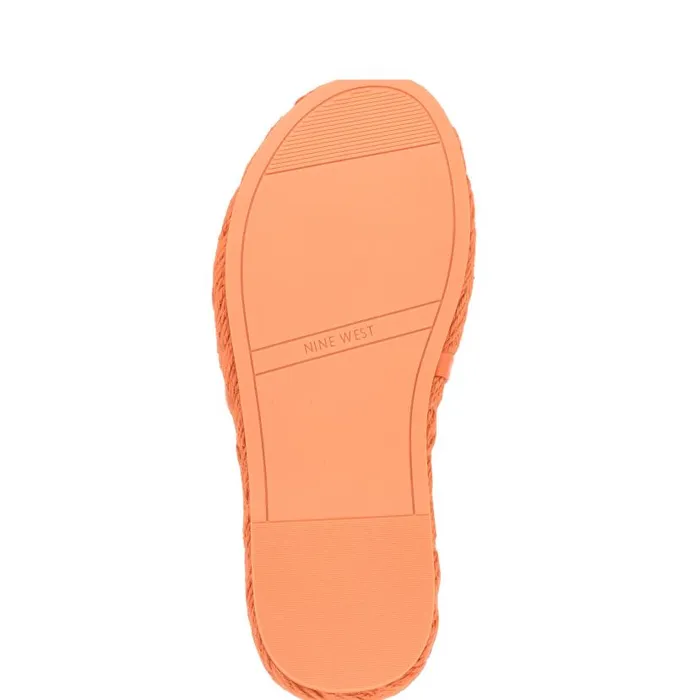 Stef Woven Slide Sandals Orange Women Nine West Sandals