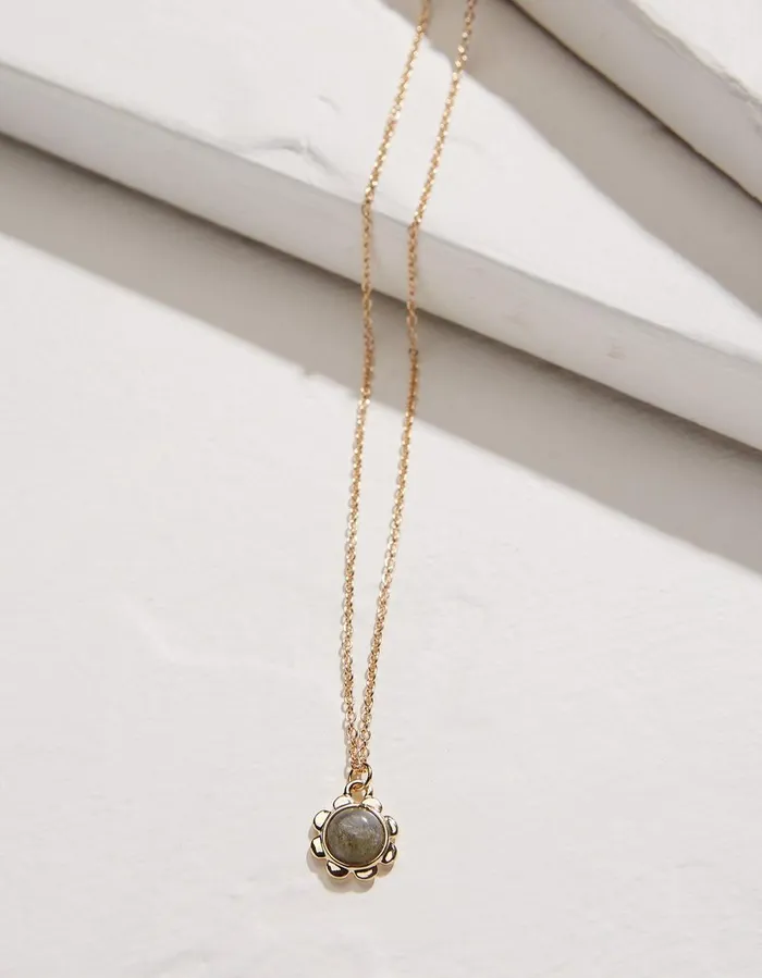 Stone Flower Necklace Gold Women FatFace Jewellery