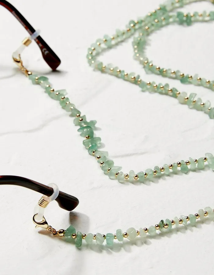 Stone Glasses Chain Jade Green Women FatFace Sunglasses