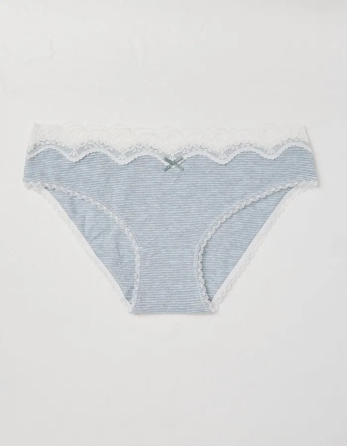 Stripe Mini Knickers Grey Marl Women FatFace Socks Underwear and Tights