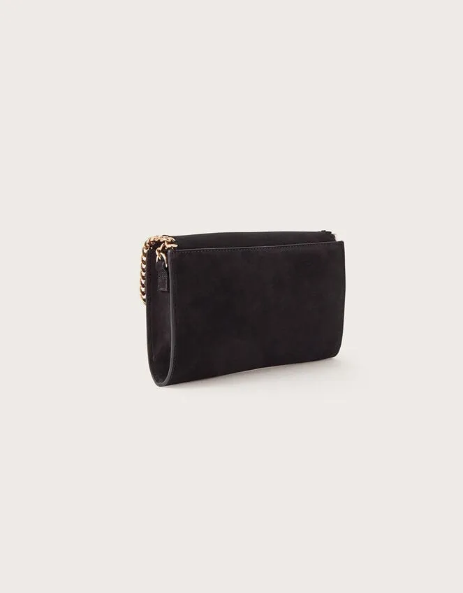 Suede Chain CrossBody Bag Black Women Monsoon Bags and Purses