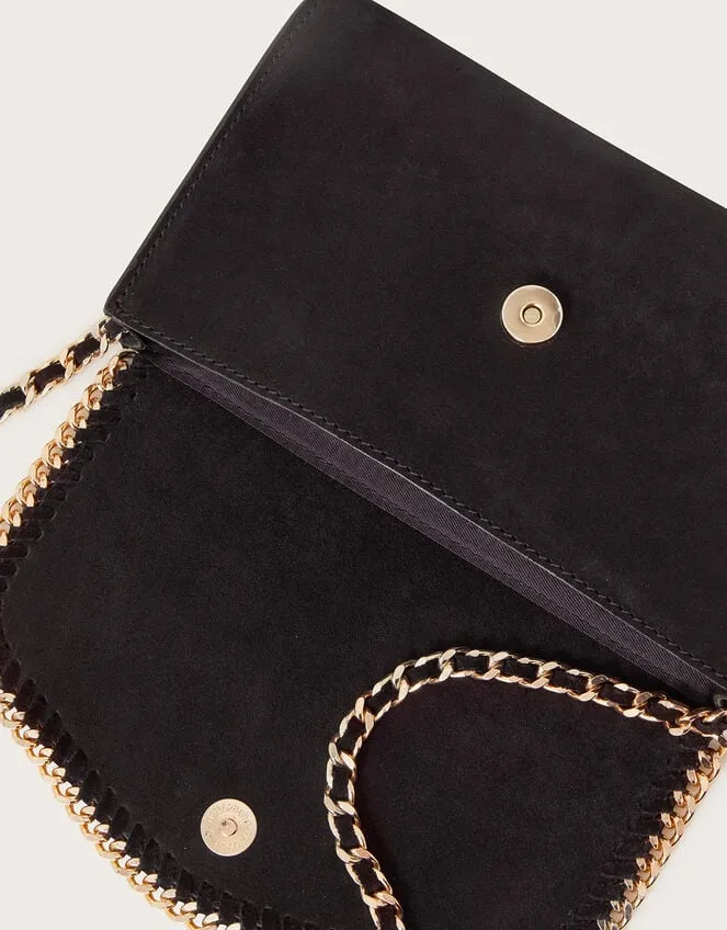 Suede Chain CrossBody Bag Black Women Monsoon Bags and Purses