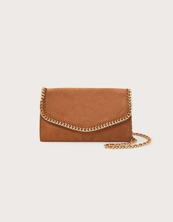 Suede Chain CrossBody Bag Tan Women Monsoon Bags and Purses