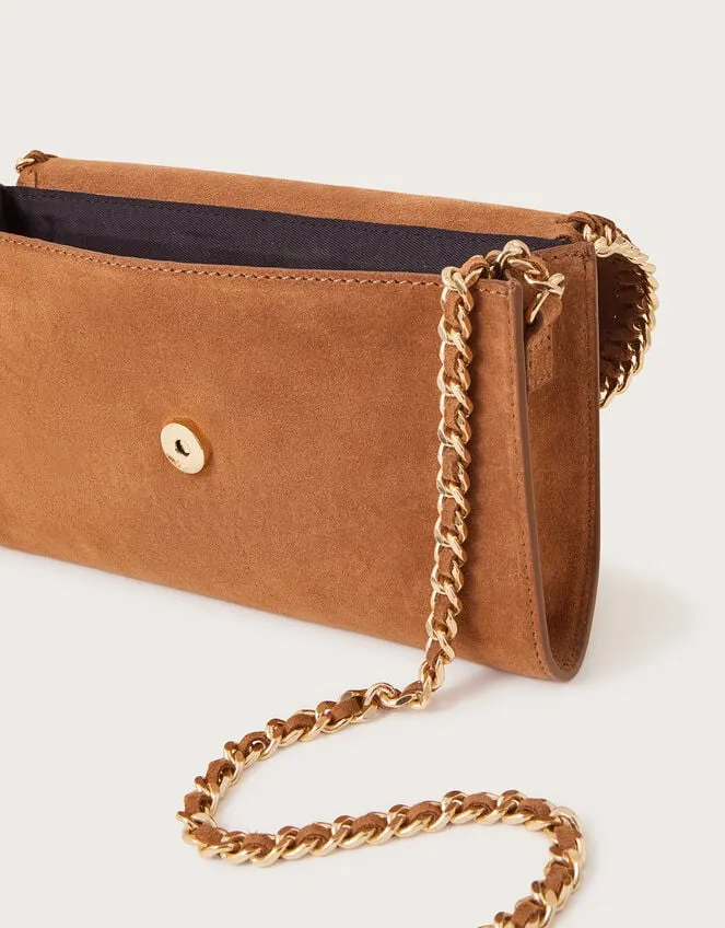 Suede Chain CrossBody Bag Tan Women Monsoon Bags and Purses