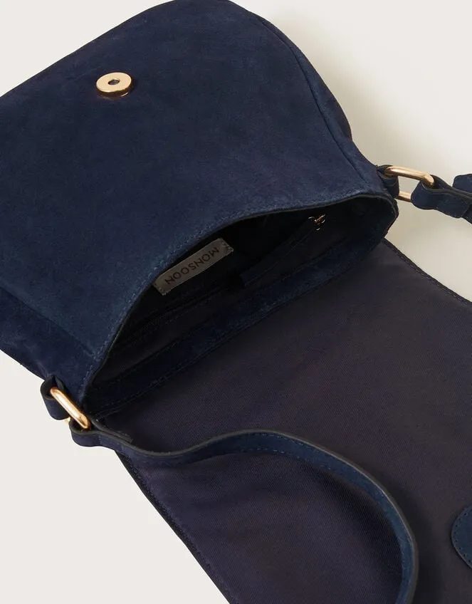 Suede Saddle Hoop CrossBody Bag Women Monsoon Bags and Purses