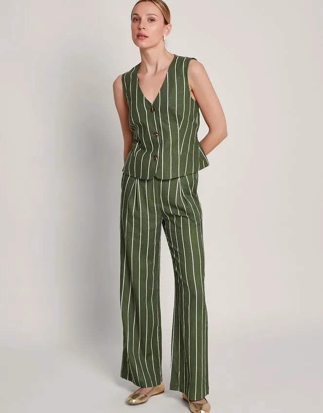 Susan Stripe Waistcoat Green Women Monsoon Tops and Blouses