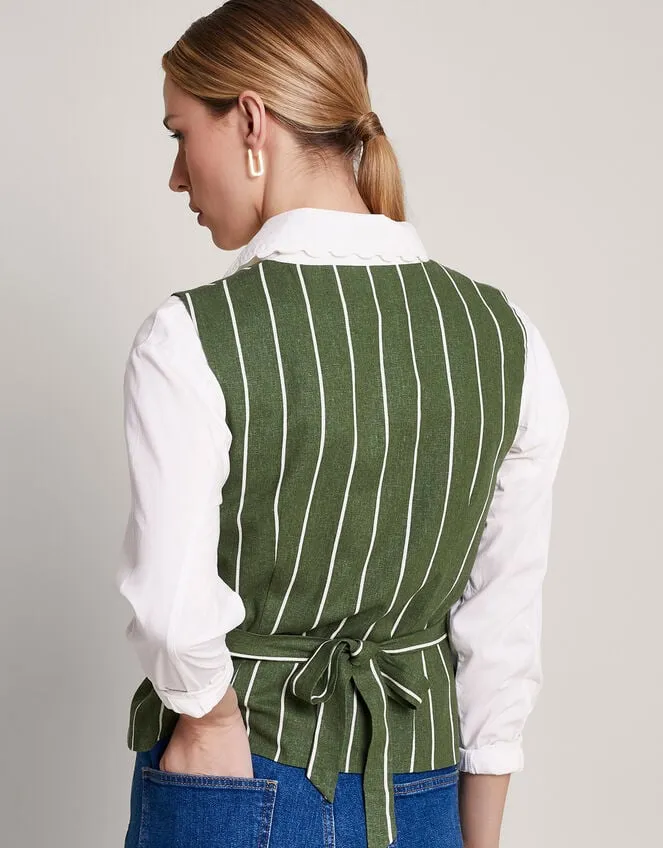 Susan Stripe Waistcoat Green Women Monsoon Tops and Blouses