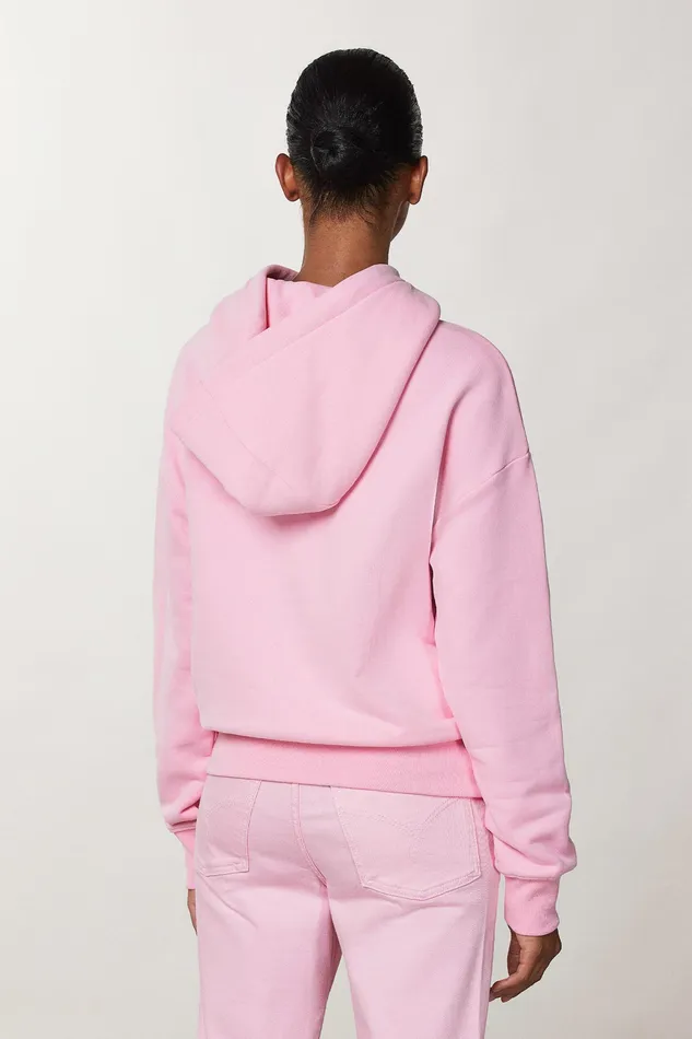 Sweatshirts Women Patrizia Pepe Cotton Sweatshirt With Hood Fresh Pink