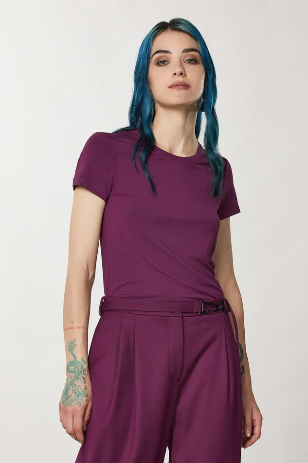 TShirts Women Patrizia Pepe Essential TShirt Futuristicpurple Fly