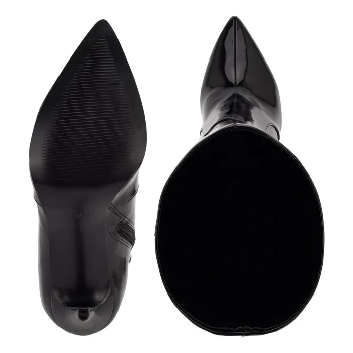Taler Heeled Boots Black Patent Women Nine West Boots and Booties