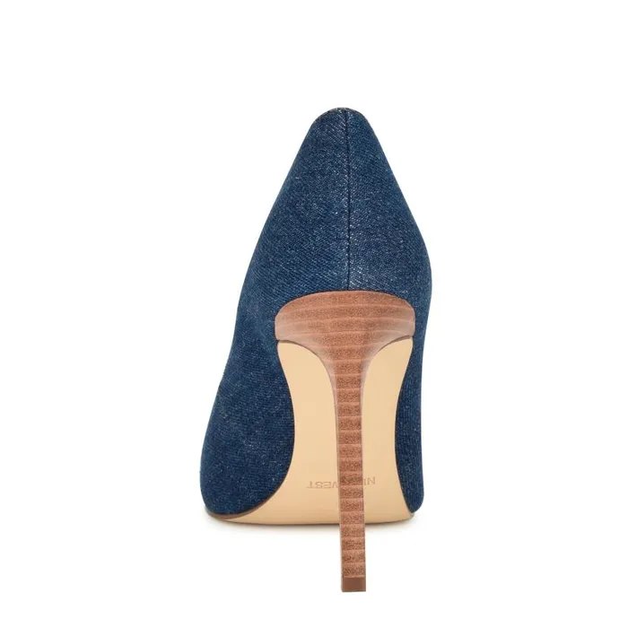 Tatiana Pointy Toe Pumps Blue Women Nine West Heels