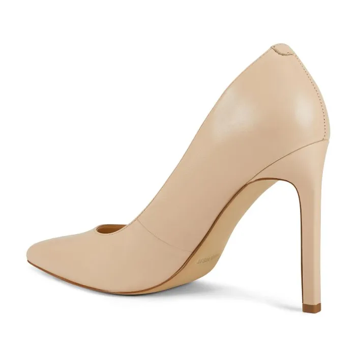 Tatiana Pointy Toe Pumps Ivory Leather Women Nine West Heels