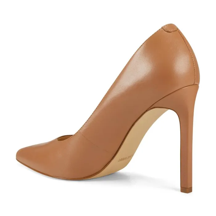 Tatiana Pointy Toe Pumps Natural Leather Women Nine West Heels