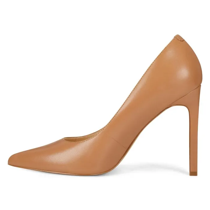 Tatiana Pointy Toe Pumps Natural Leather Women Nine West Heels