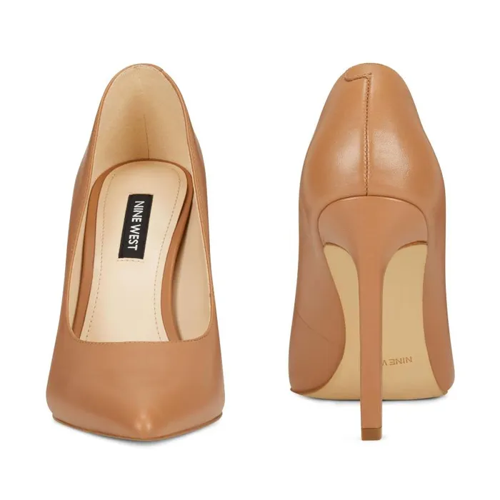 Tatiana Pointy Toe Pumps Natural Leather Women Nine West Heels