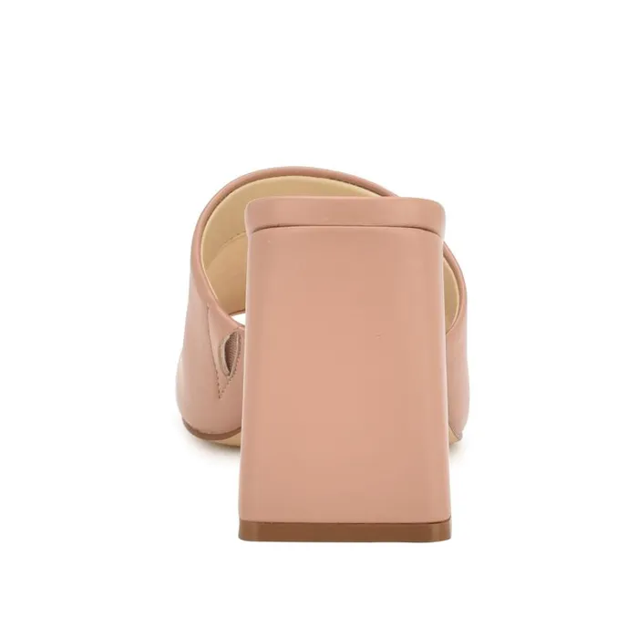 Teice Heeled Slide Sandals Nude Women Nine West Heels