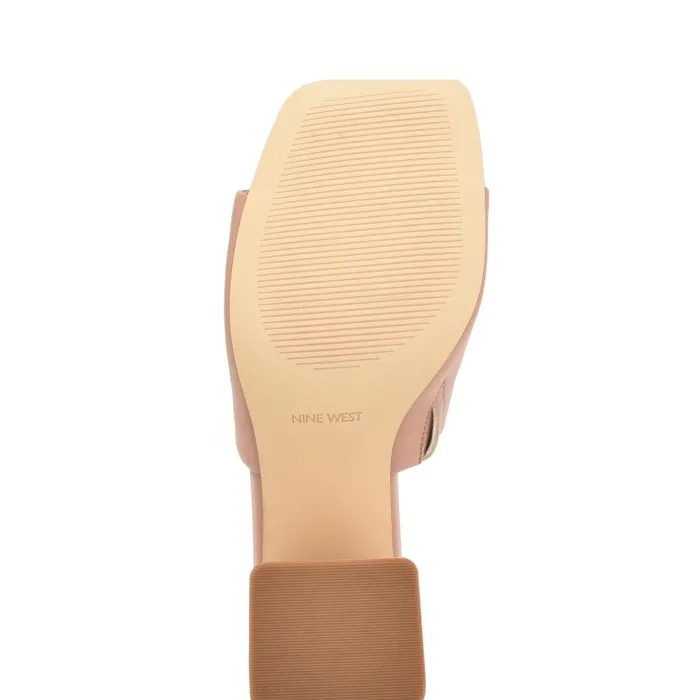 Teice Heeled Slide Sandals Nude Women Nine West Heels