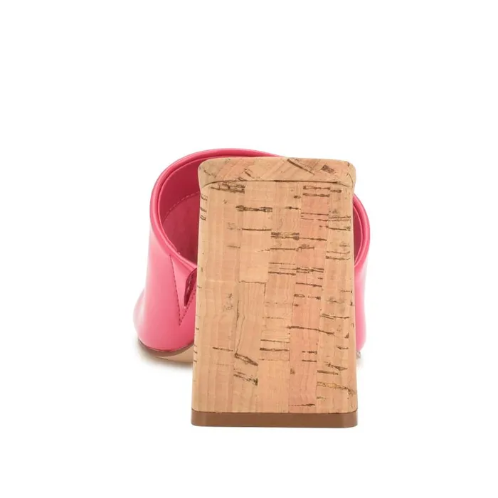 Teice Heeled Slide Sandals Pink Patent Women Nine West Heels