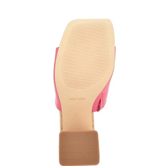 Teice Heeled Slide Sandals Pink Patent Women Nine West Heels