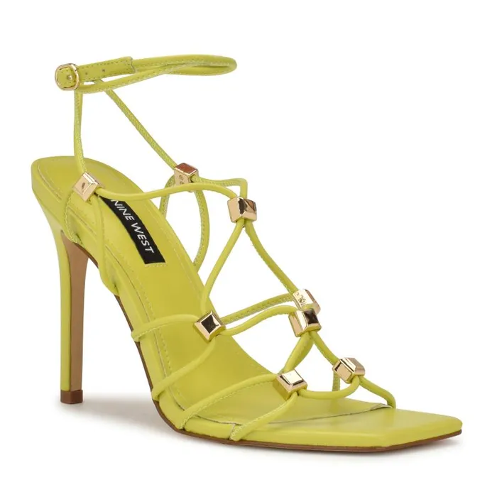 Tenor Ankle Wrap Heeled Sandals Lime Women Nine West Sandals