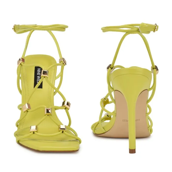 Tenor Ankle Wrap Heeled Sandals Lime Women Nine West Sandals
